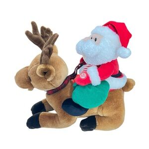 Avon Animated Santa and Dasher Reindeer Plush Talks Sings and Moves 2001